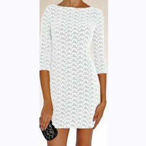 DVF White Sarita Acorn Lace Mini Dress US 4